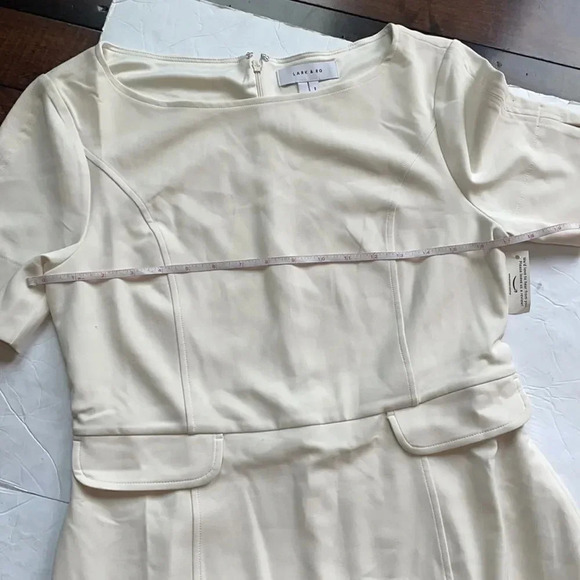 Lark & Ro short sleeved midi dress, cream. NWT! Size 12 - Picture 5 of 12